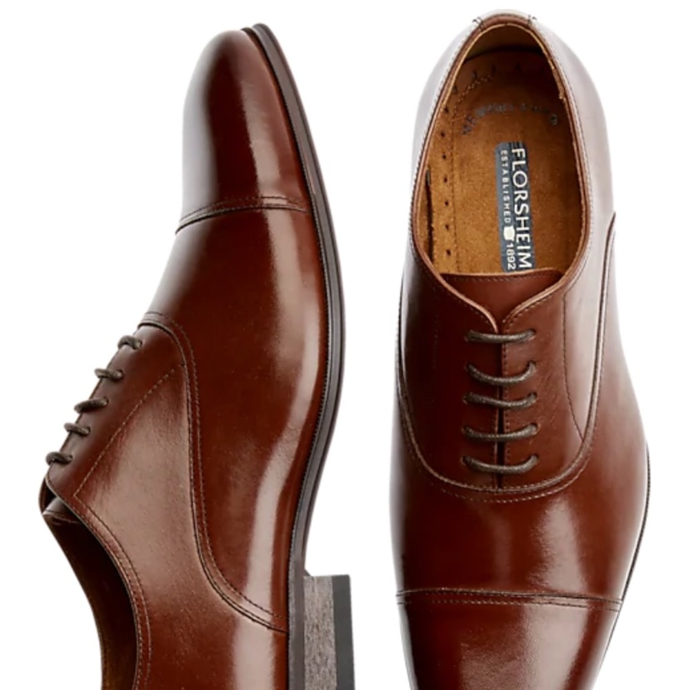 Florsheim Men’s Cap Toe Tie Leather Shoes